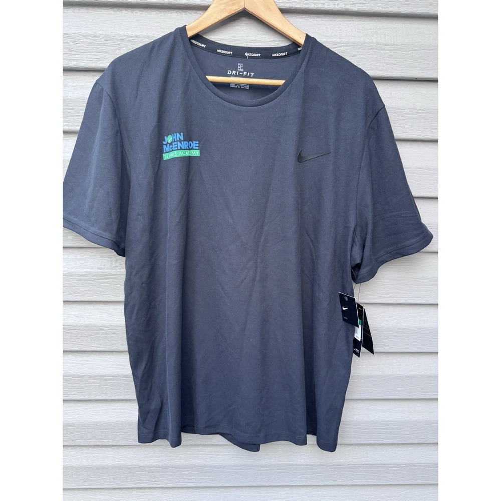 John McEnroe Tennis Academy Nike Dri Fit V Neck Shirt Size Men's XL DeadSTOCK .
